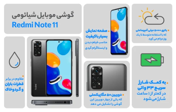 گوشی موبایل شیائومی Redmi Note 11 ظرفیت 128 گیگابایت - رم 6 گیگابایت - تصویر 5